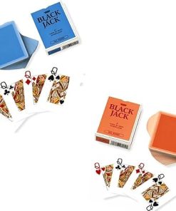 Dal Negro Blackjack Playing Cards Set Red Blue 100% Plastic 2