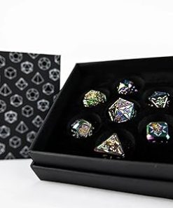 Metal RPG Dice Set – Leadlight Dazzle Dark LPG Gaming Dice