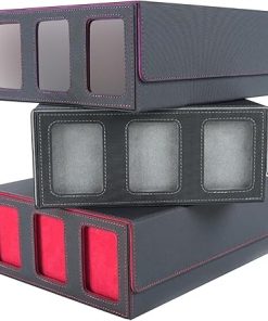 Card Storage Box Black Red Holds 1800 Plus Cards for Easy Organization 2