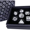 Metal Draco Dark Blue Brass RPG Dice Set for Tabletop Gaming 4