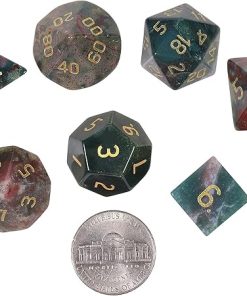 Rockcloud Indian Agate DND Dice Set 7 Healing Crystal with Box 2
