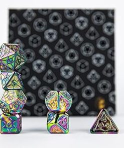 Metal RPG Dice Set – Leadlight Dazzle Dark LPG Gaming Dice 2