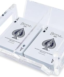 Double Sided Canasta Tray with Revolving Spinner Base Clear Double Sided Canasta Tray with Revolving Spinner Base Clear