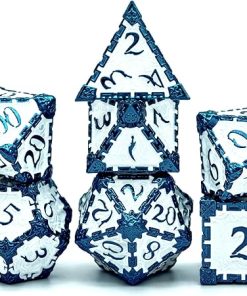 Cusdie Dagger Design Metal DND Dice Set for RPG D&D and Pathfinder 2