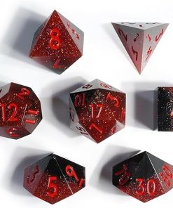 Mimic Dice Premium 7-Piece Sharp Edge Resin DND Dice Set Scarlet Witch 2